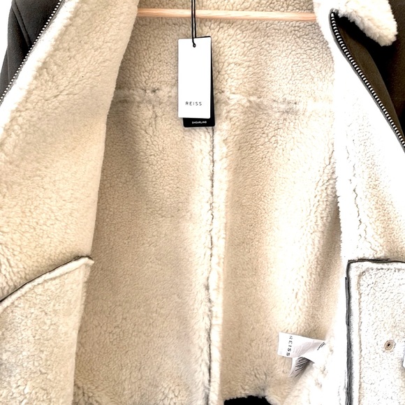 REISS ( NEW ) Firenze Shearling Bomber Jacket - Picture 10 of 10